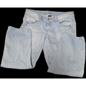 A.n.a A New Approach Jeans Womens 10 Lt Blue Skinny Distressed Stretch Cropped